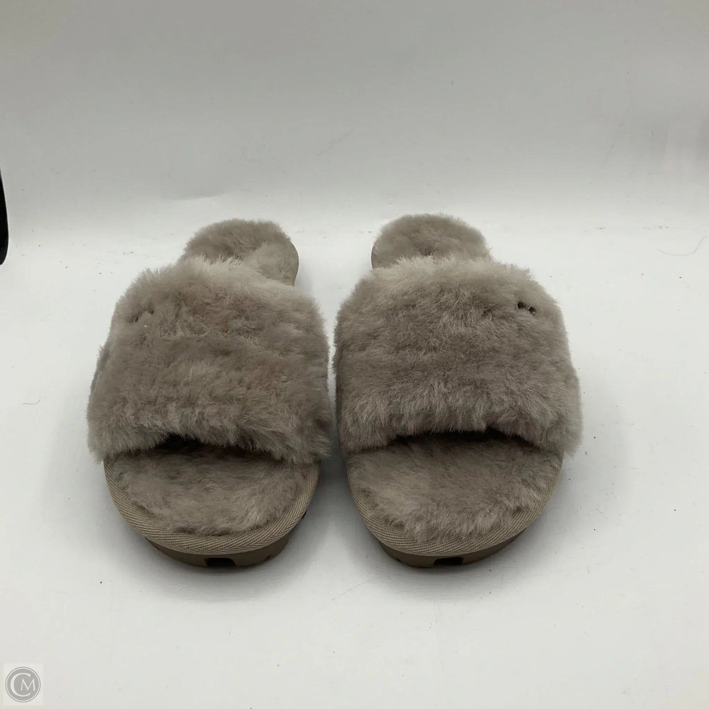 Slippers Designer By Ugg In Grey, Size: 6