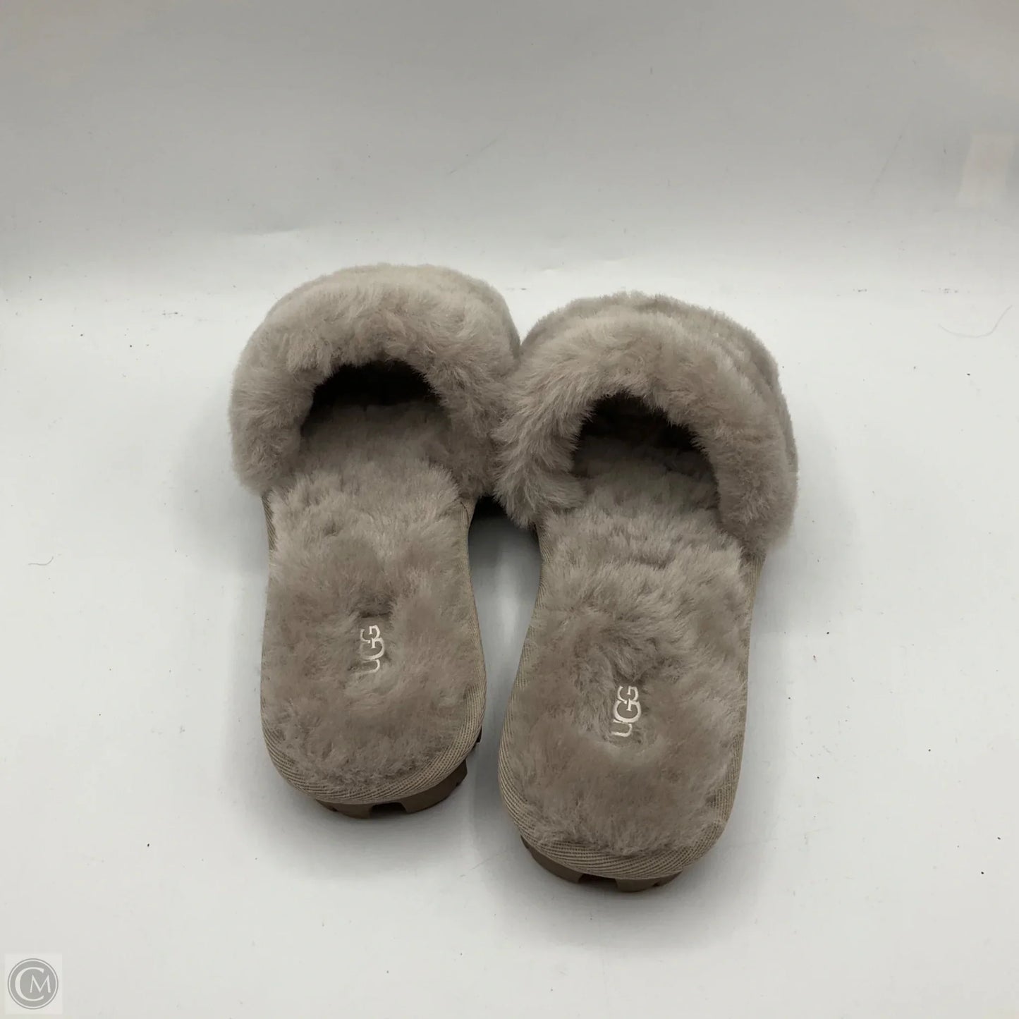 Slippers Designer By Ugg In Grey, Size: 6