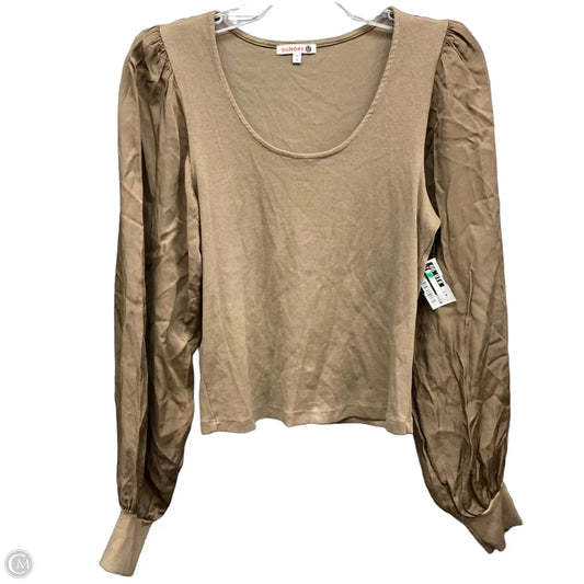 Top Long Sleeve By Sundry In Brown, Size: L