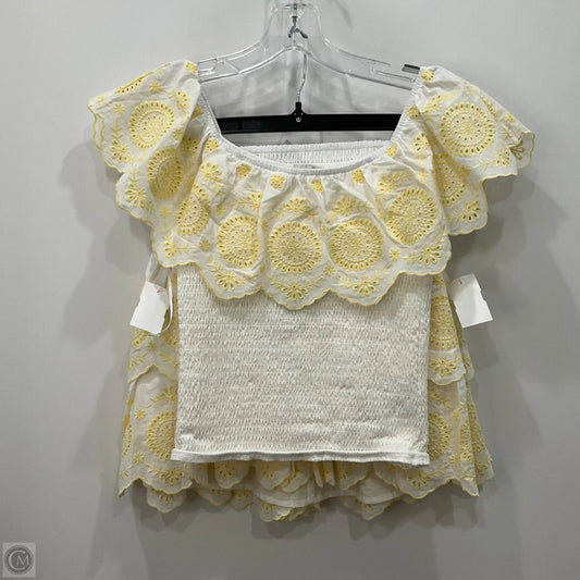 Skirt Set 2pc By Francesca's In White & Yellow, Size: Xs