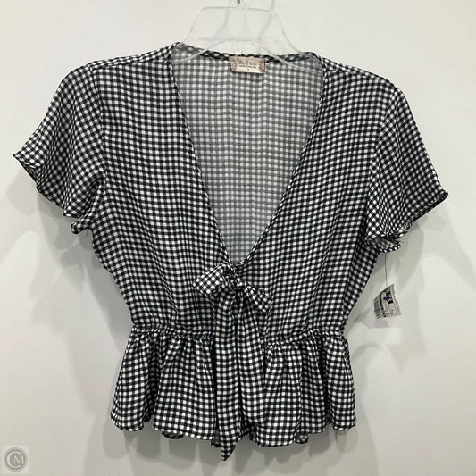 Top Short Sleeve By Altard State In Plaid Pattern, Size: S