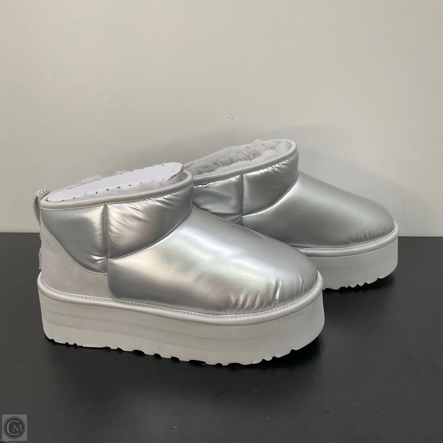 Boots Designer By Ugg In Silver, Size: 8