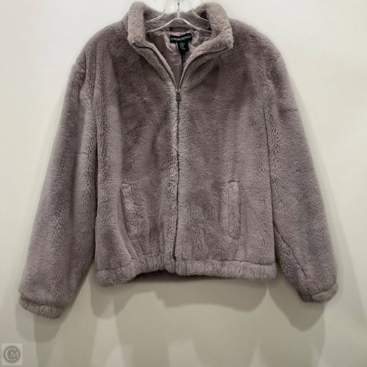 Jacket Faux Fur & Sherpa By Cynthia Rowley In Grey, Size: M