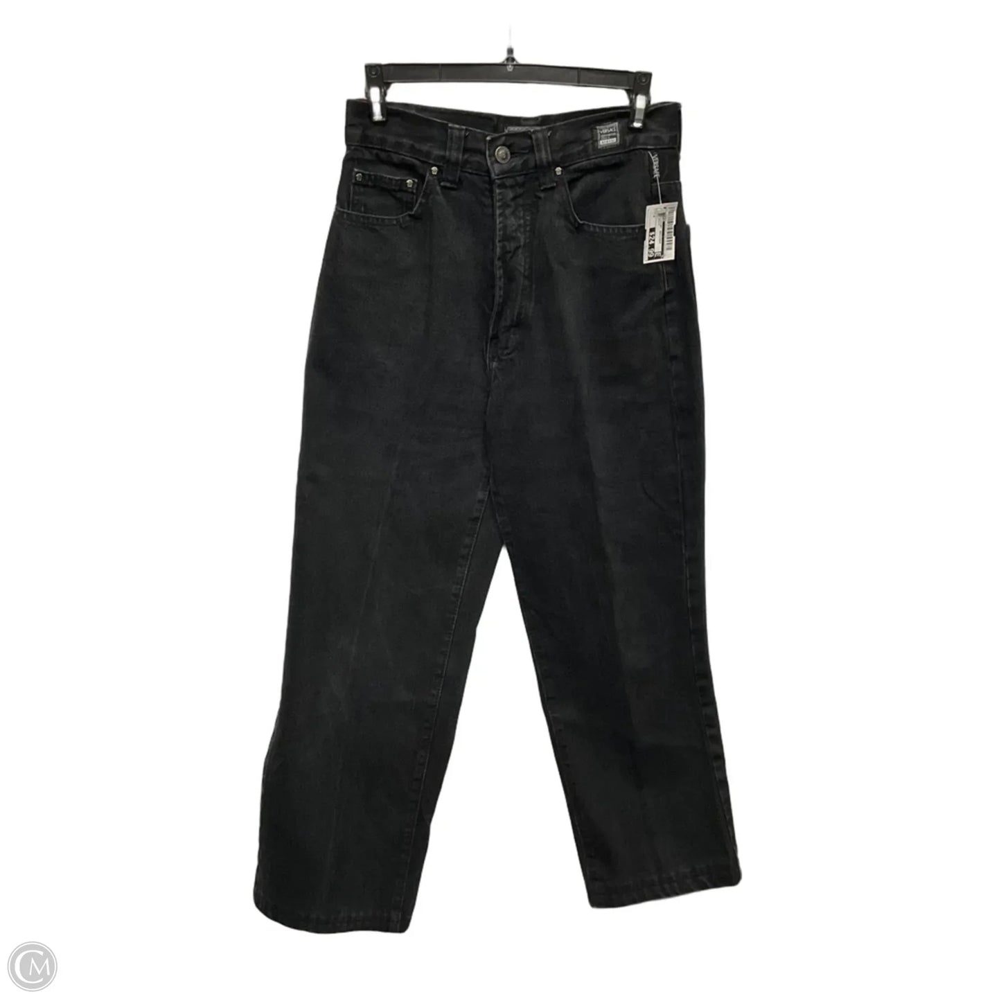 Jeans Luxury Designer By Versace In Black Denim, Size: 4