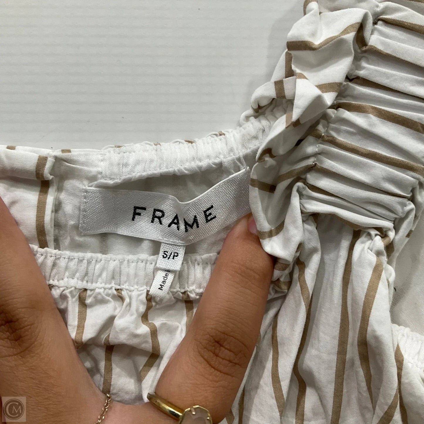Top Sleeveless By Frame In Striped Pattern, Size: S