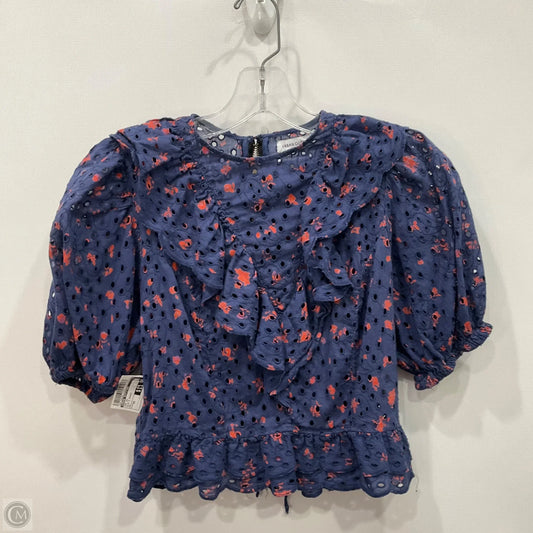 Top Short Sleeve By Urban Outfitters In Blue & Orange, Size: Xs