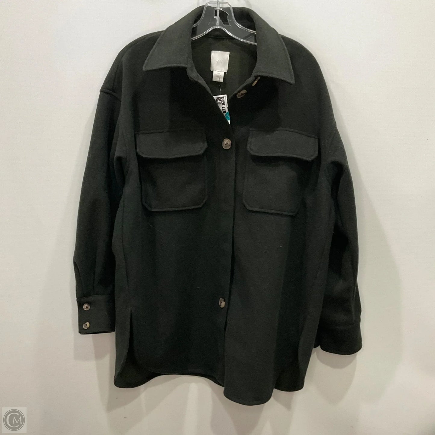 Jacket Shirt By H&m In Green, Size: S