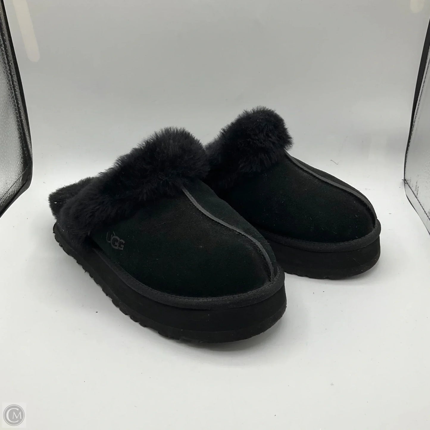 Slippers Designer By Ugg In Black, Size: 9