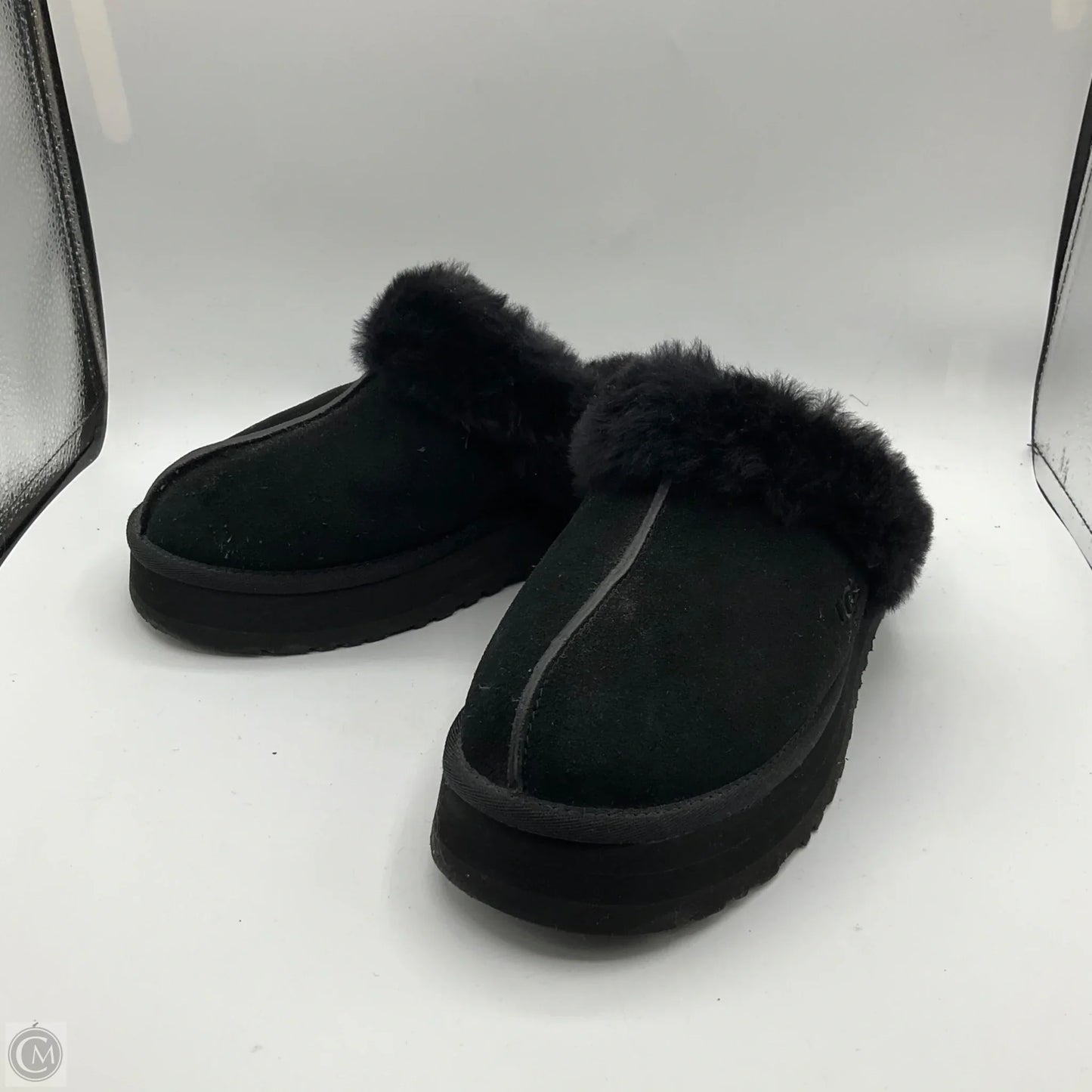 Slippers Designer By Ugg In Black, Size: 9