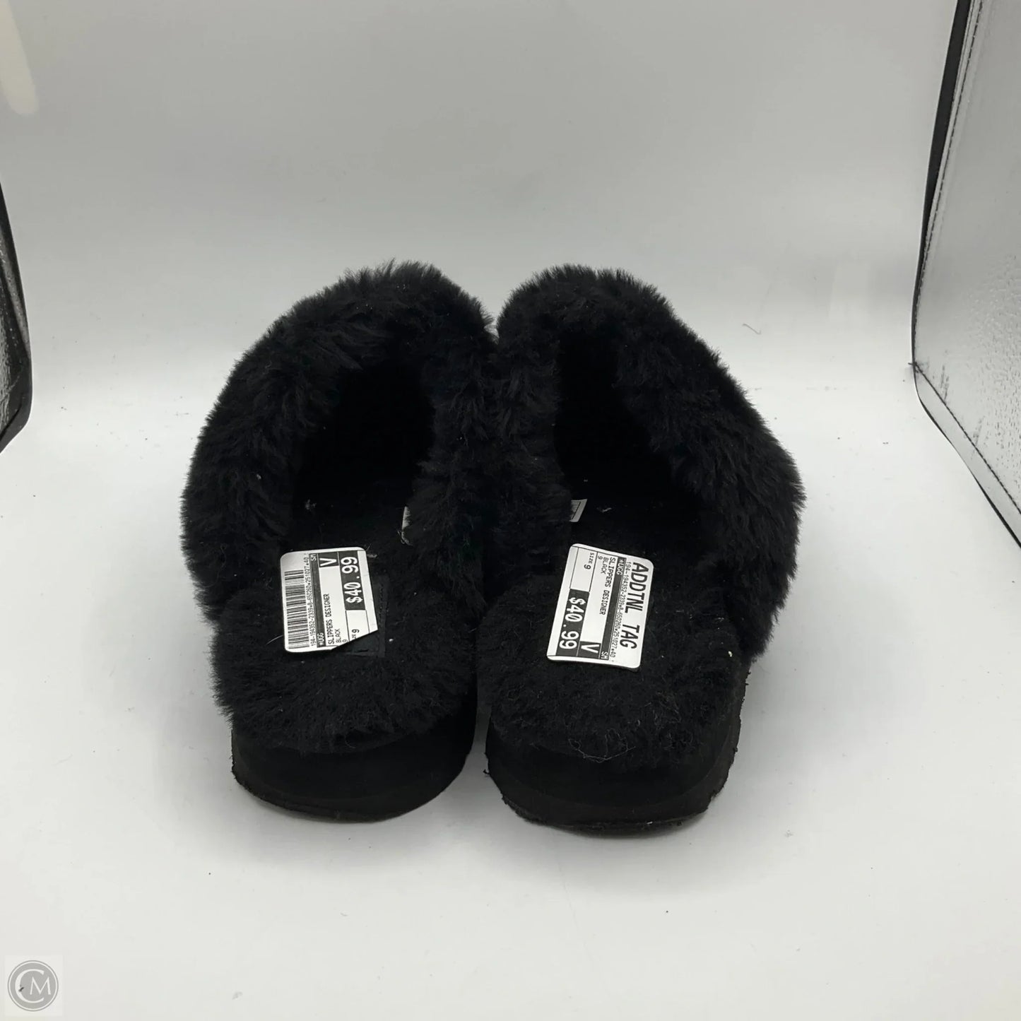 Slippers Designer By Ugg In Black, Size: 9