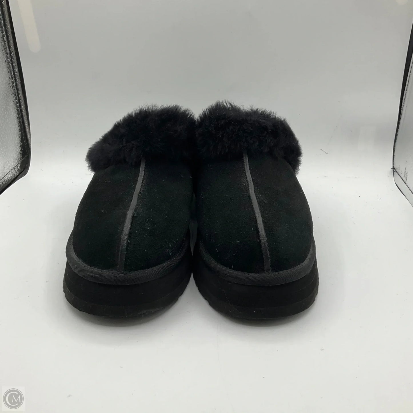 Slippers Designer By Ugg In Black, Size: 9