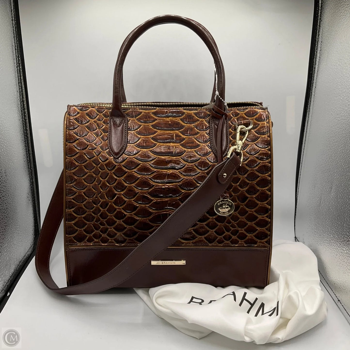 Handbag Designer By Brahmin, Size: Large