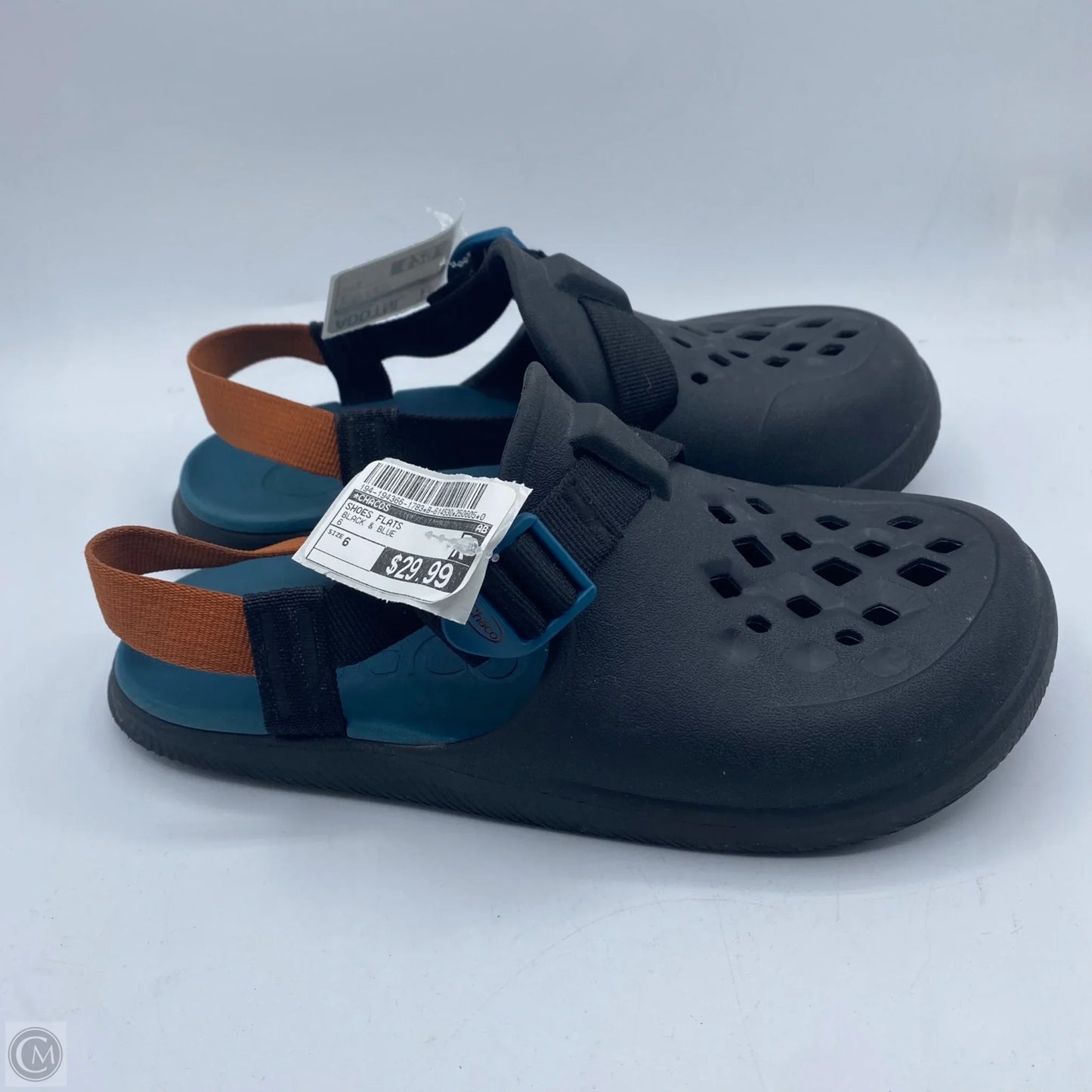 Sandals Flats By Chacos In Black & Blue, Size: 6