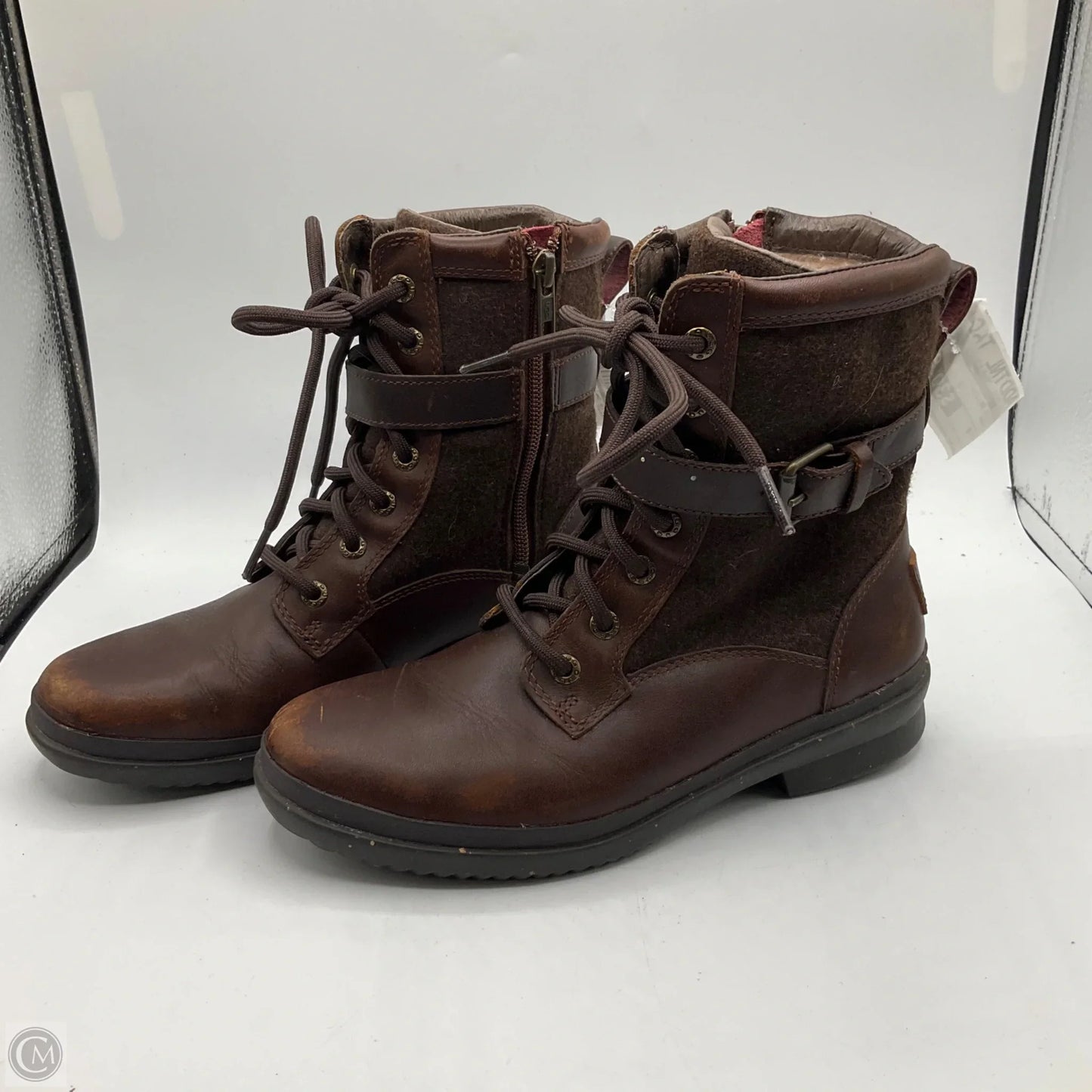 Boots Designer By Ugg In Brown, Size: 6