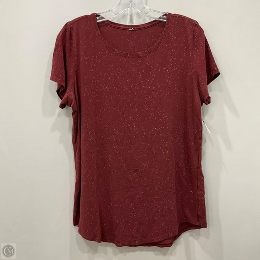 Athletic Top Short Sleeve By Lululemon In Maroon, Size: 12