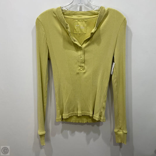 Top Long Sleeve By Aerie In Yellow, Size: M