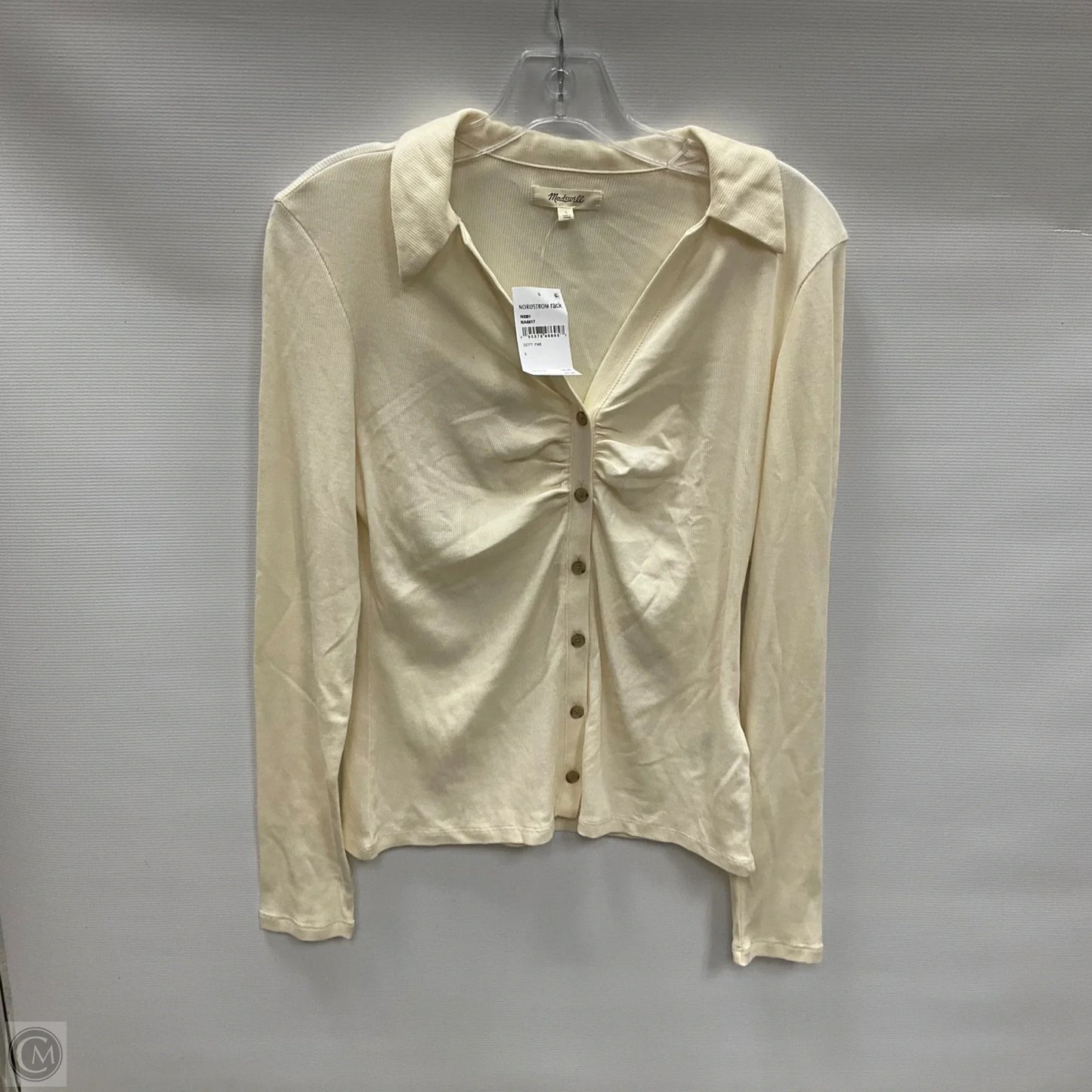 Top Long Sleeve By Madewell In Cream, Size: L