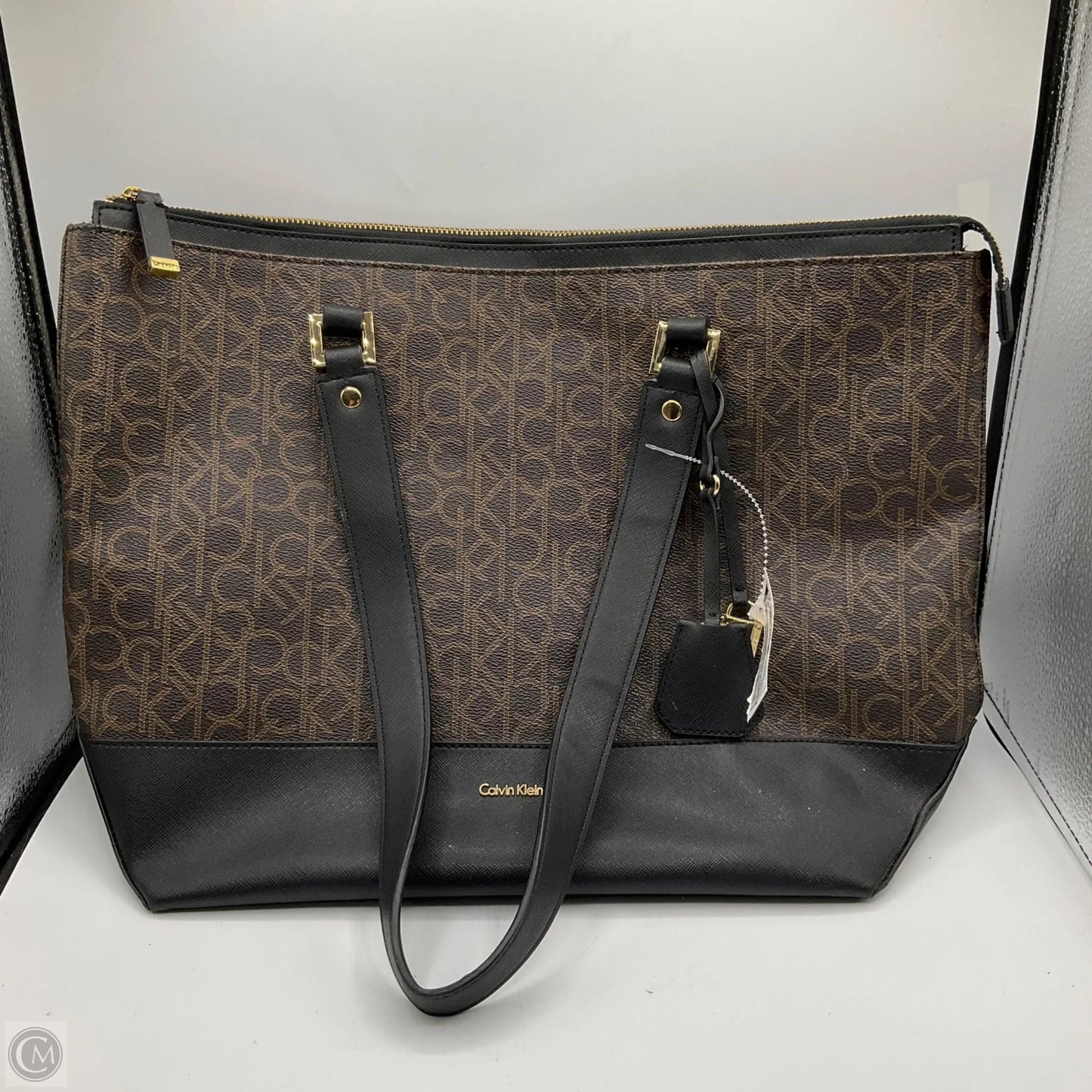 Handbag Leather By Calvin Klein, Size: Large