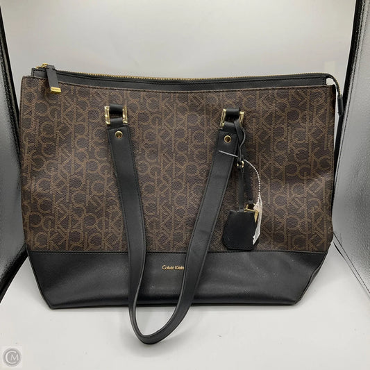 Handbag Leather By Calvin Klein, Size: Large