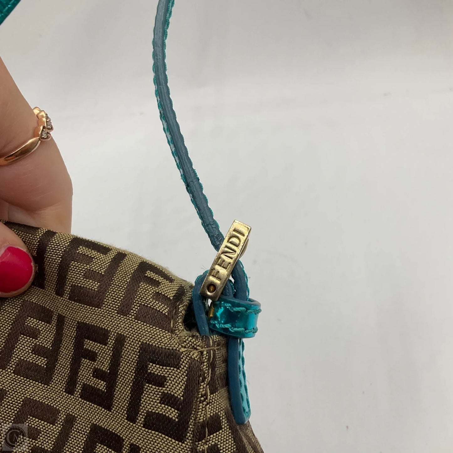 Fendi Zucchino Mama Baguette Shoulder Bag, Size: Small
