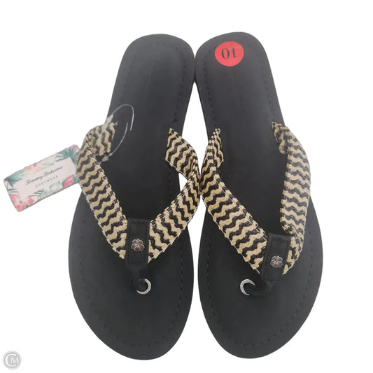 Sandals Flip Flops By Tommy Bahama In Black & Tan, Size: 10