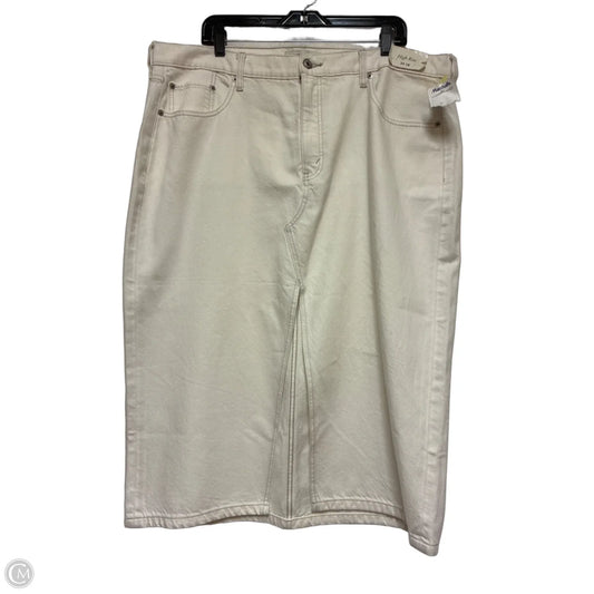 Skirt Midi By Abercrombie And Fitch In White Denim, Size: 18