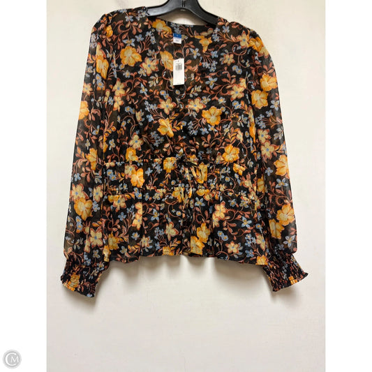 Top Long Sleeve By Old Navy In Floral Print, Size: L