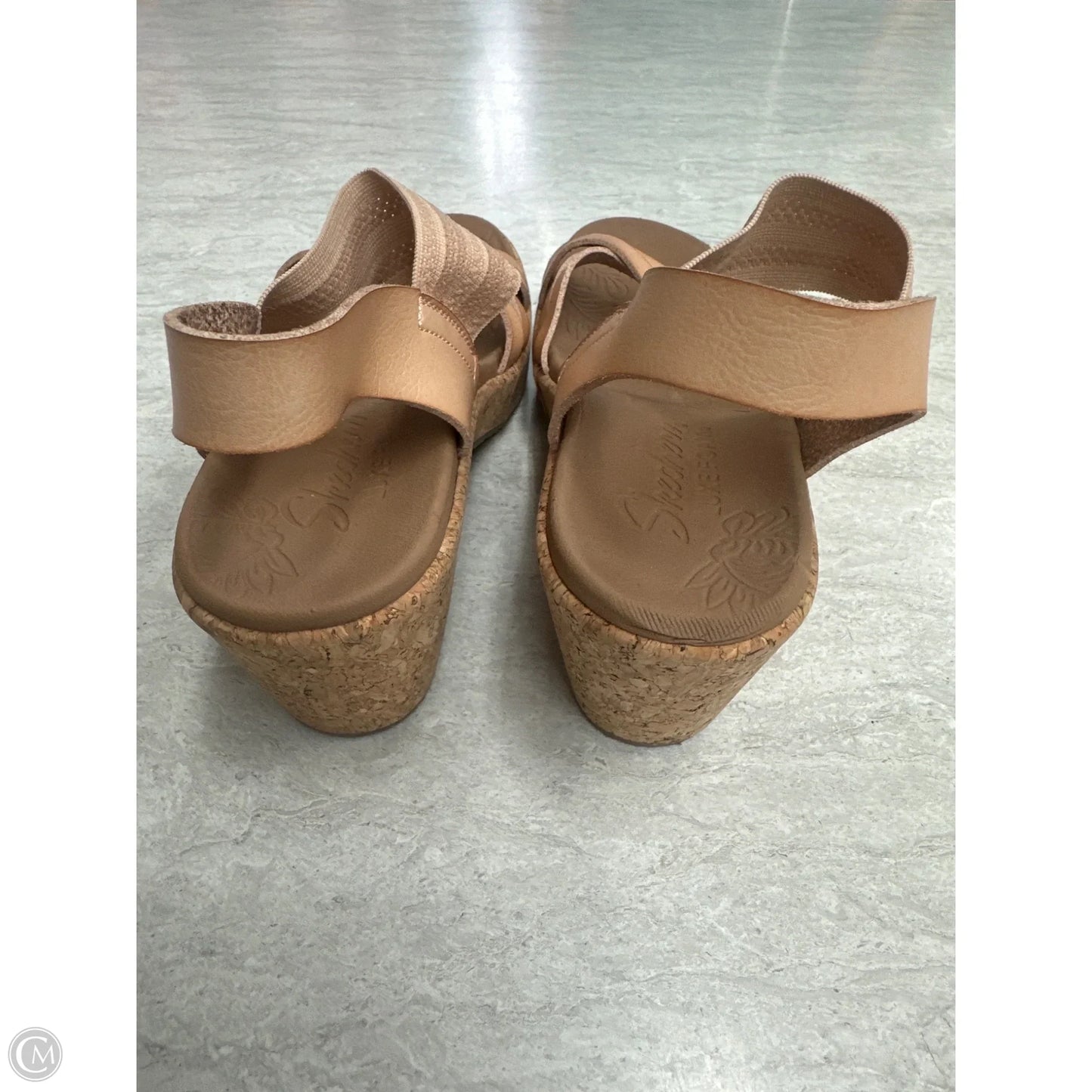 Sandals Heels Block By Skechers In Tan, Size: 7.5