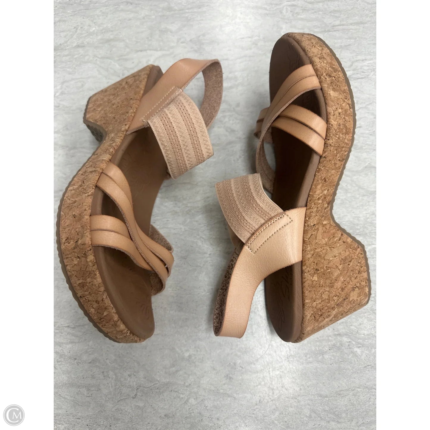 Sandals Heels Block By Skechers In Tan, Size: 7.5