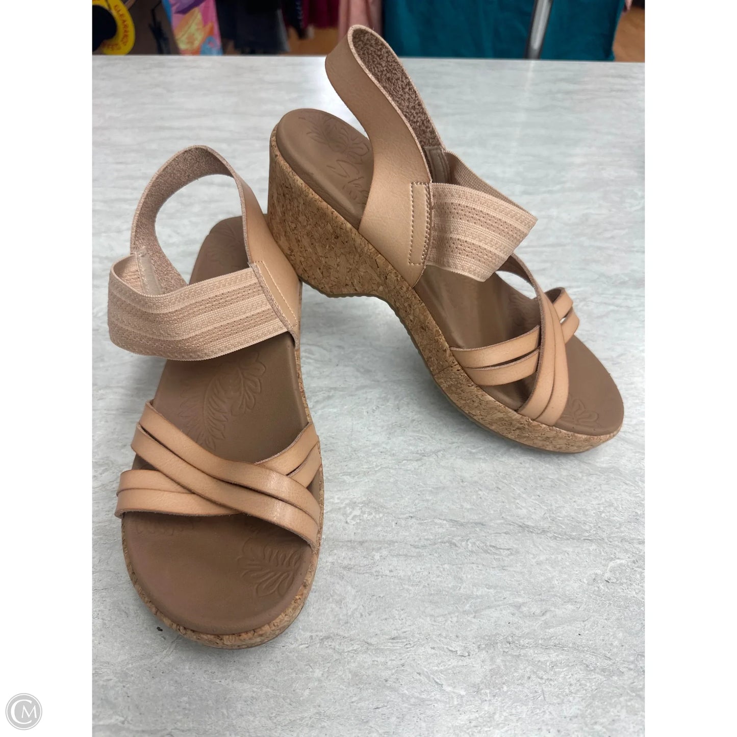 Sandals Heels Block By Skechers In Tan, Size: 7.5