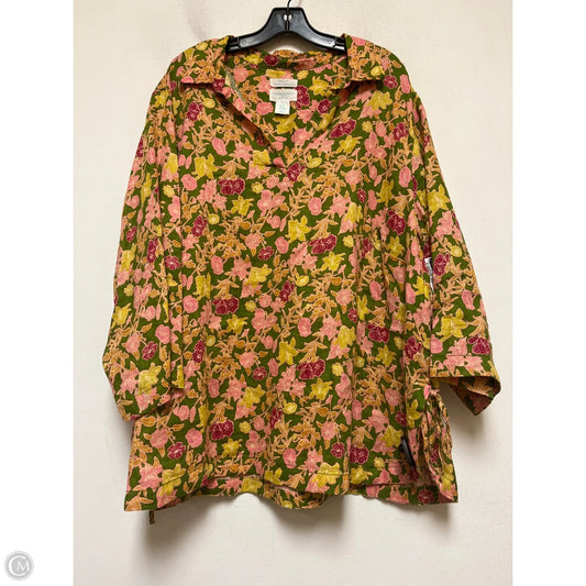 Top Long Sleeve By Cynthia Rowley In Floral Print, Size: 3x