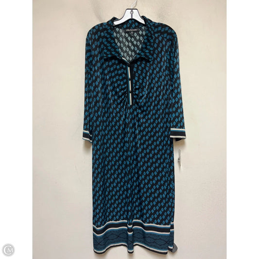 Dress Casual Maxi By Mlle Gabrielle In Black & Blue, Size: 3x
