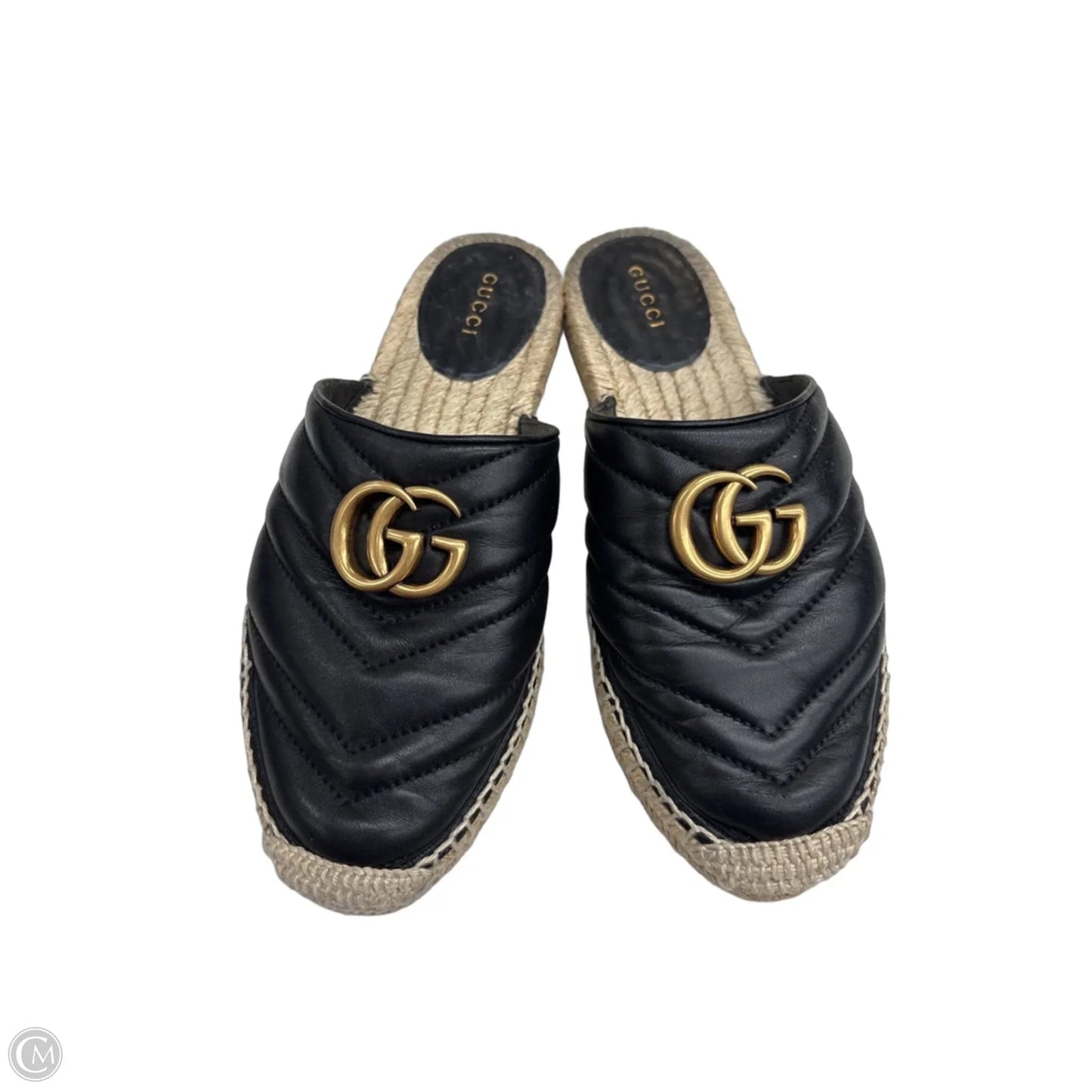 Shoes Luxury Designer By Gucci In Black, Size: 6.5