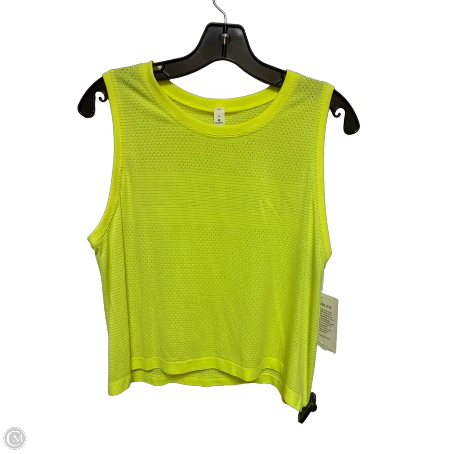 Athletic Tank Top By Lululemon In Yellow, Size: 8