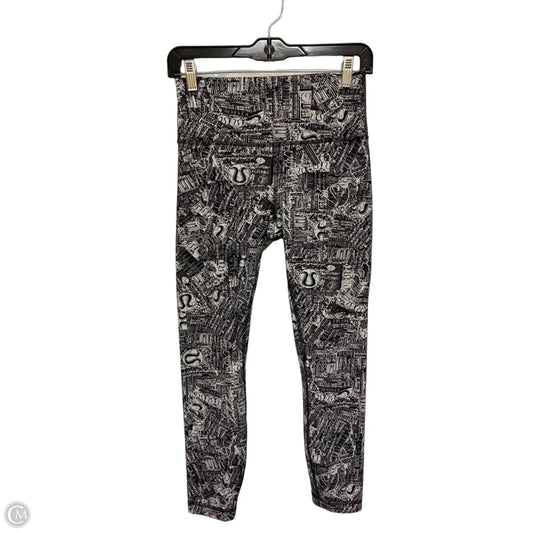 Athletic Leggings By Lululemon In Black & White, Size: 8