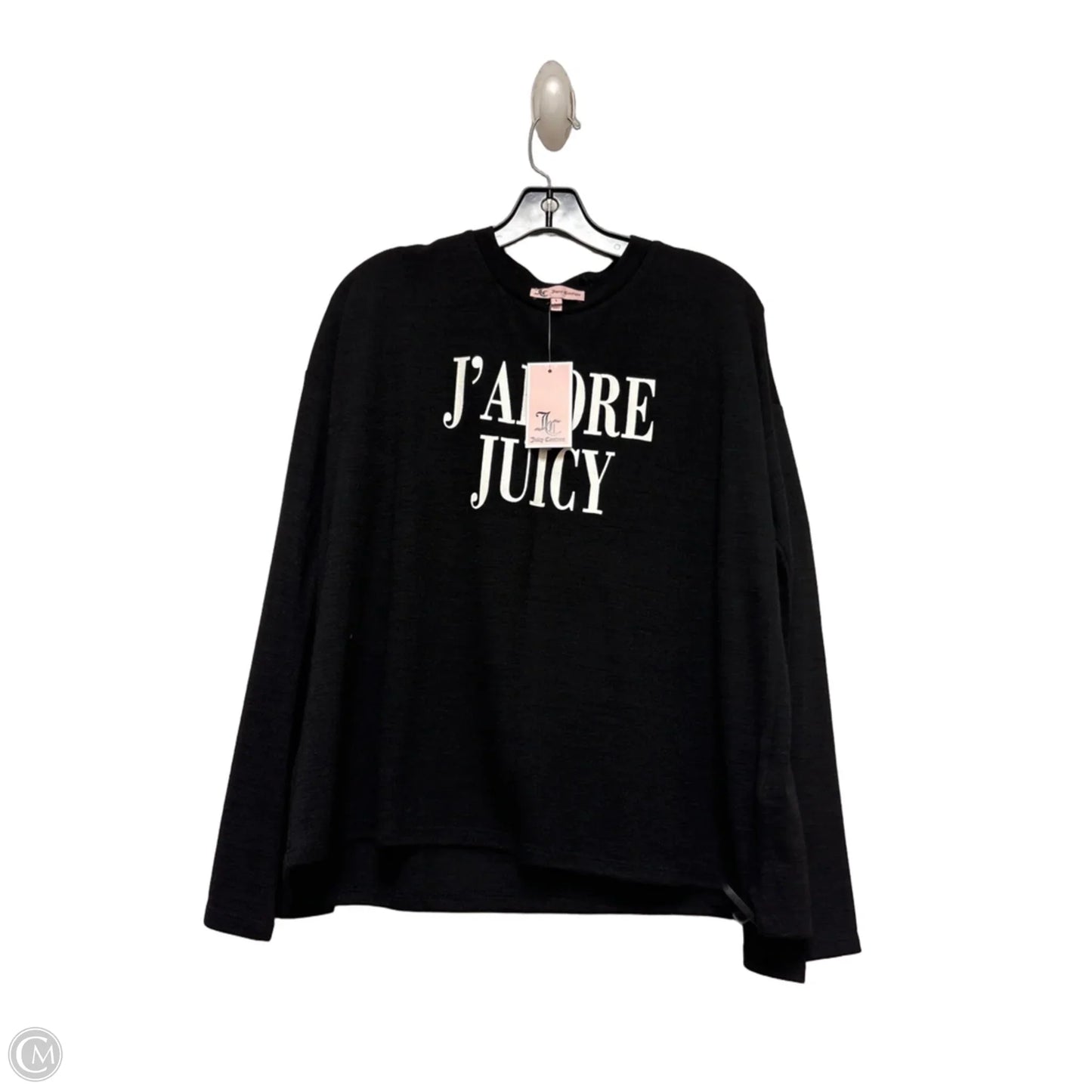 Top Long Sleeve By Juicy Couture In Black & White, Size: L