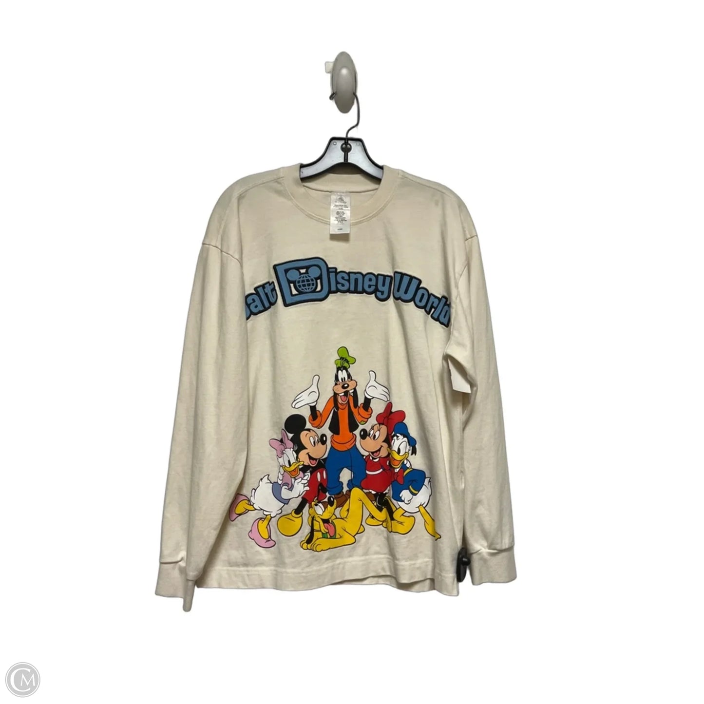 Top Long Sleeve By Disney In Cream, Size: S