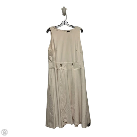 Dress Casual Midi By Lauren By Ralph Lauren In Cream, Size: Xl
