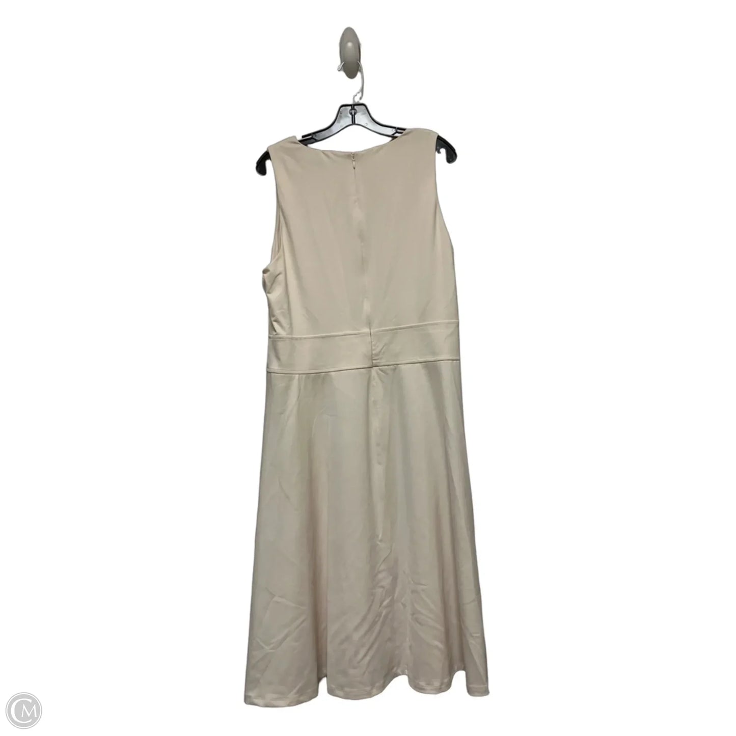 Dress Casual Midi By Lauren By Ralph Lauren In Cream, Size: Xl