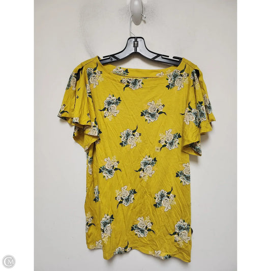Top Short Sleeve By Loft In Yellow, Size: Xs