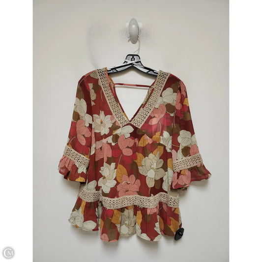 Top Short Sleeve By Dr2 In Floral Print, Size: S