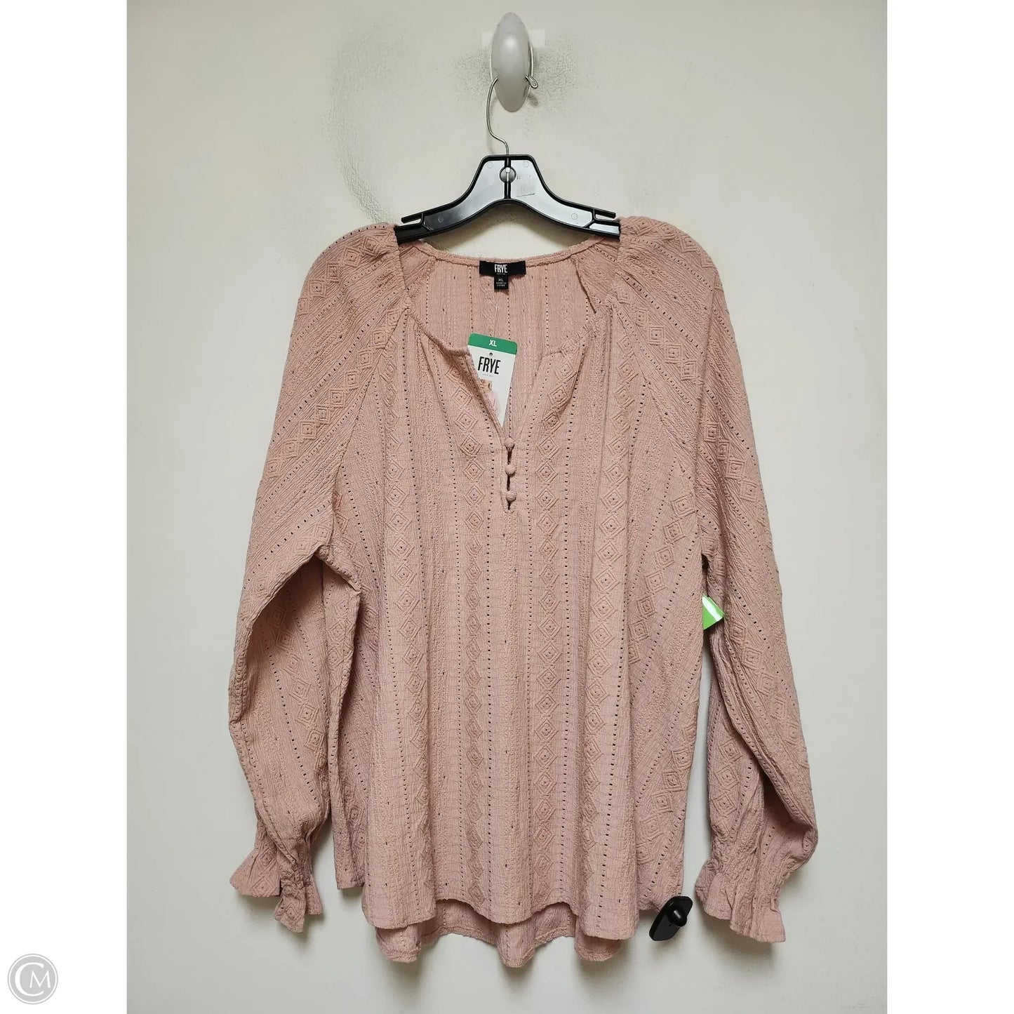 Top Long Sleeve Designer By Frye In Pink, Size: Xl