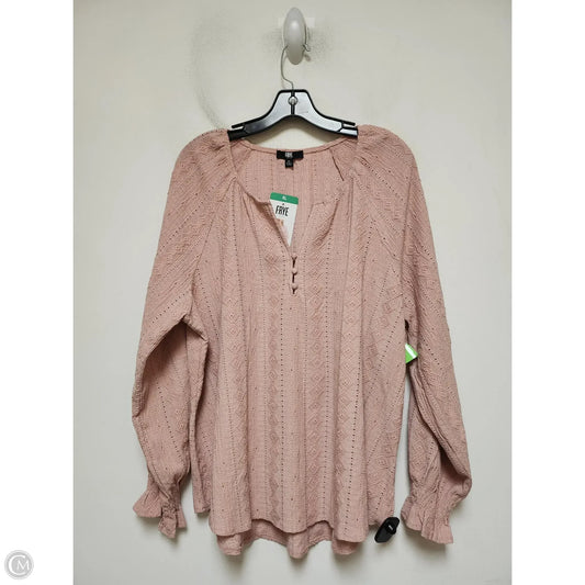 Top Long Sleeve Designer By Frye In Pink, Size: Xl