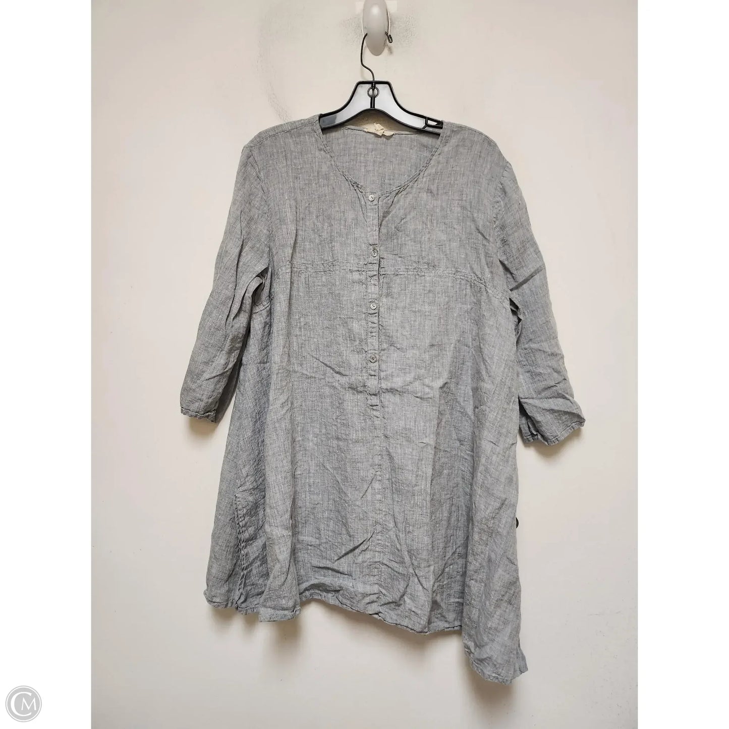 Top Short Sleeve By Eileen Fisher In Grey, Size: M
