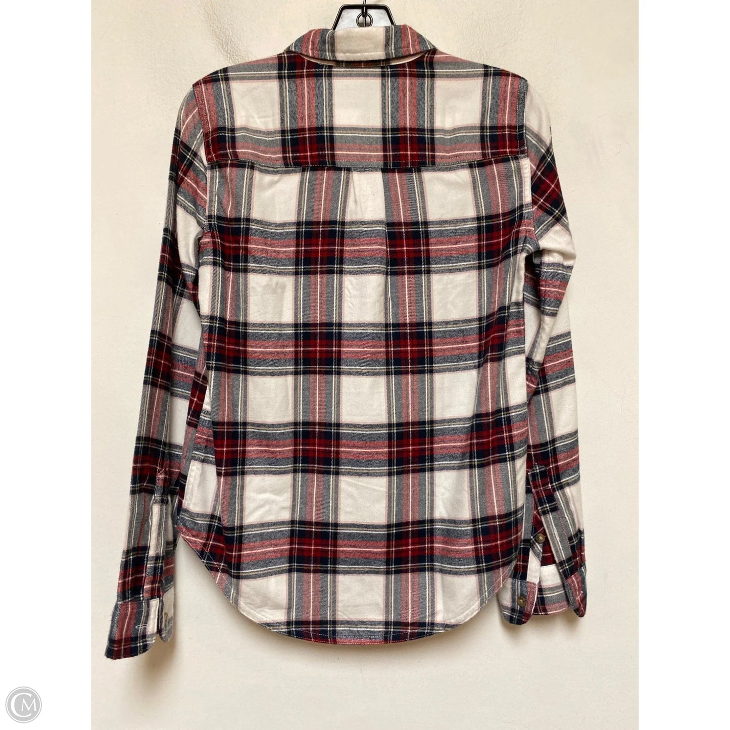 Top Long Sleeve By Abercrombie And Fitch In Plaid Pattern, Size: Xs