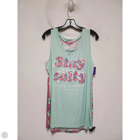 Top Sleeveless Basic By Simply Southern In Green, Size: L