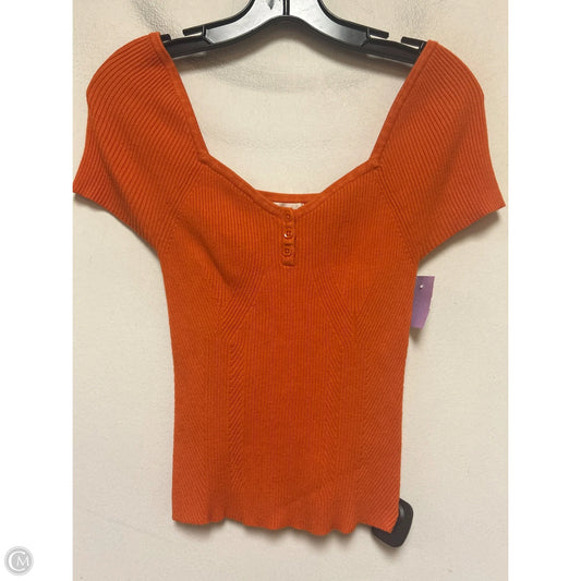 Top Short Sleeve By Maeve In Orange, Size: S