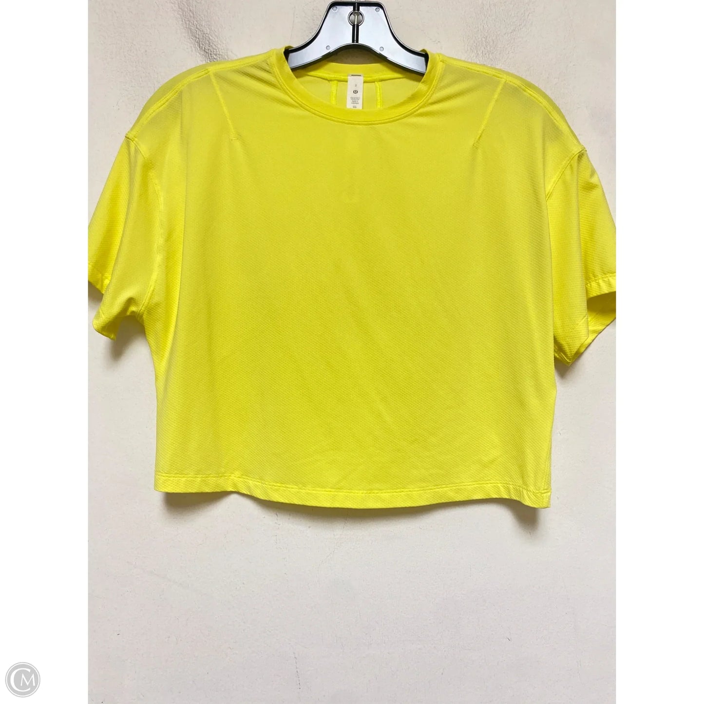 Athletic Top Short Sleeve By Lululemon In Yellow, Size: 2