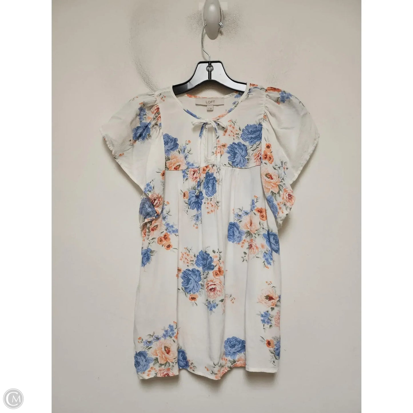 Top Short Sleeve By Loft In Floral Print, Size: S