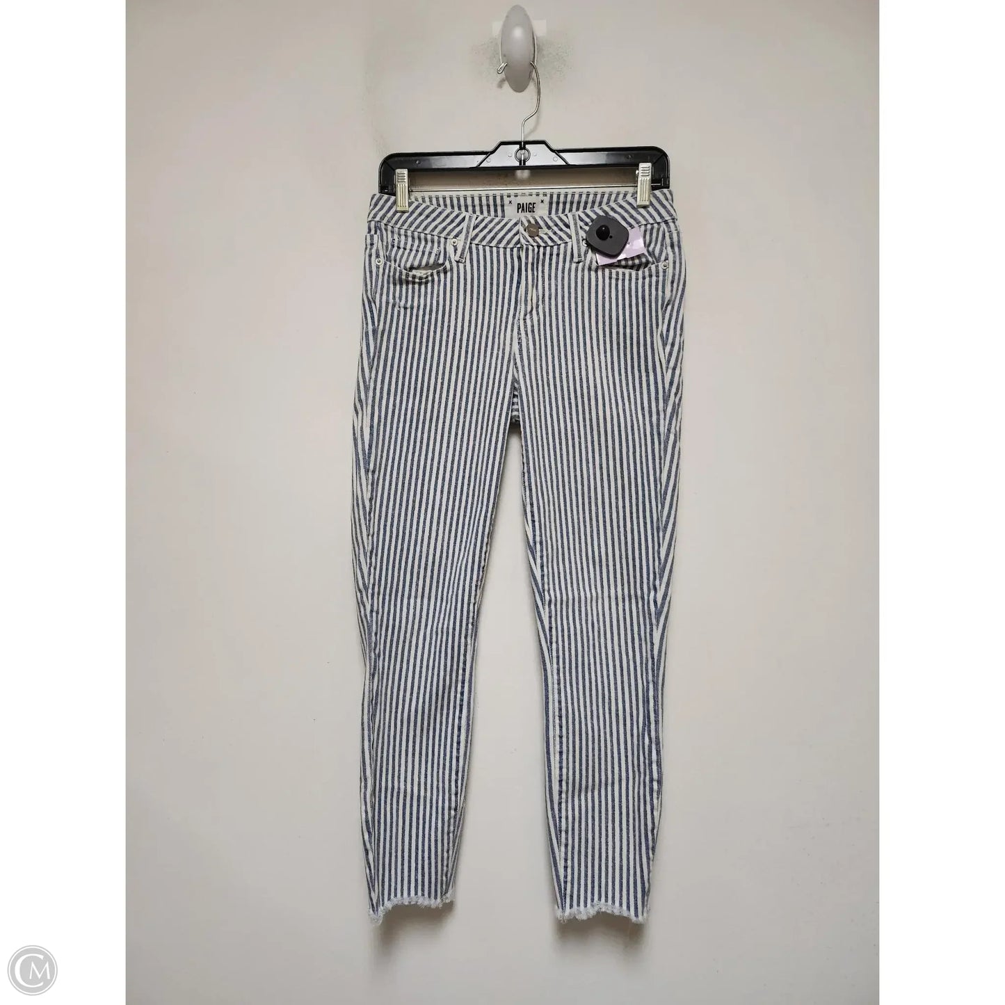Jeans Skinny By Paige In Striped Pattern, Size: 6
